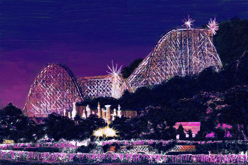 Roller Coaster at Night